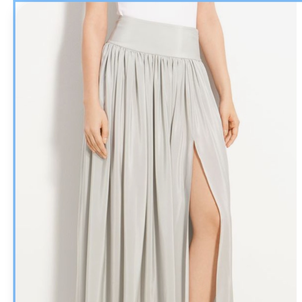 CUT25 by Yigal Azrouel Pleated Silk Maxi Skirt